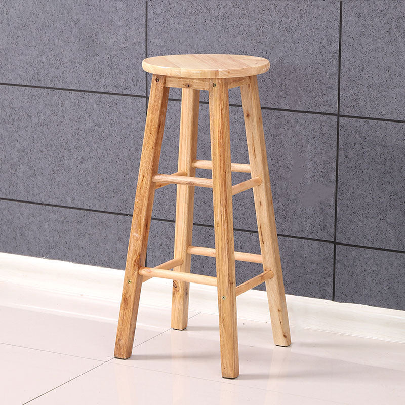 Taburete de bar de madera de la cocina del taburete sin brazos moderno del contador del respaldo con el asiento y el pedal de madera