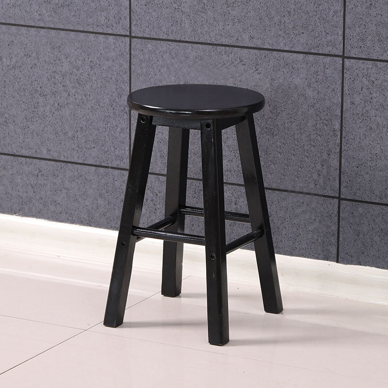 Moderner Barhocker aus Holz ohne Rückenlehne, Barhocker aus Holz mit Sitz und Pedal aus Holz