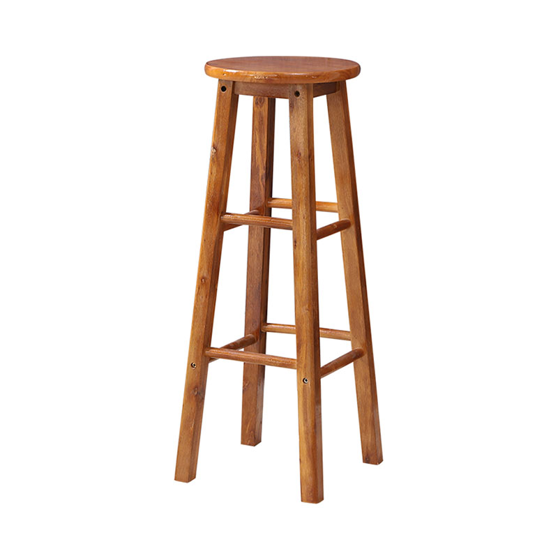 Taburete de bar de madera de la cocina del taburete sin brazos moderno del contador del respaldo con el asiento y el pedal de madera