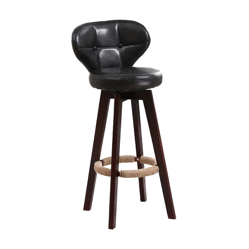 Backorst moderno sgabello da bar in legno con bancone rotabile con cuscino e pedale