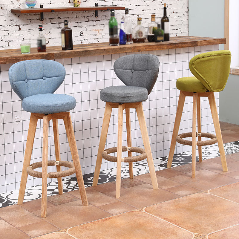 Backorst moderno sgabello da bar in legno con bancone rotabile con cuscino e pedale