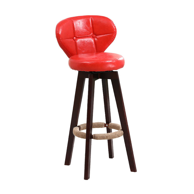 Backorst moderno sgabello da bar in legno con bancone rotabile con cuscino e pedale