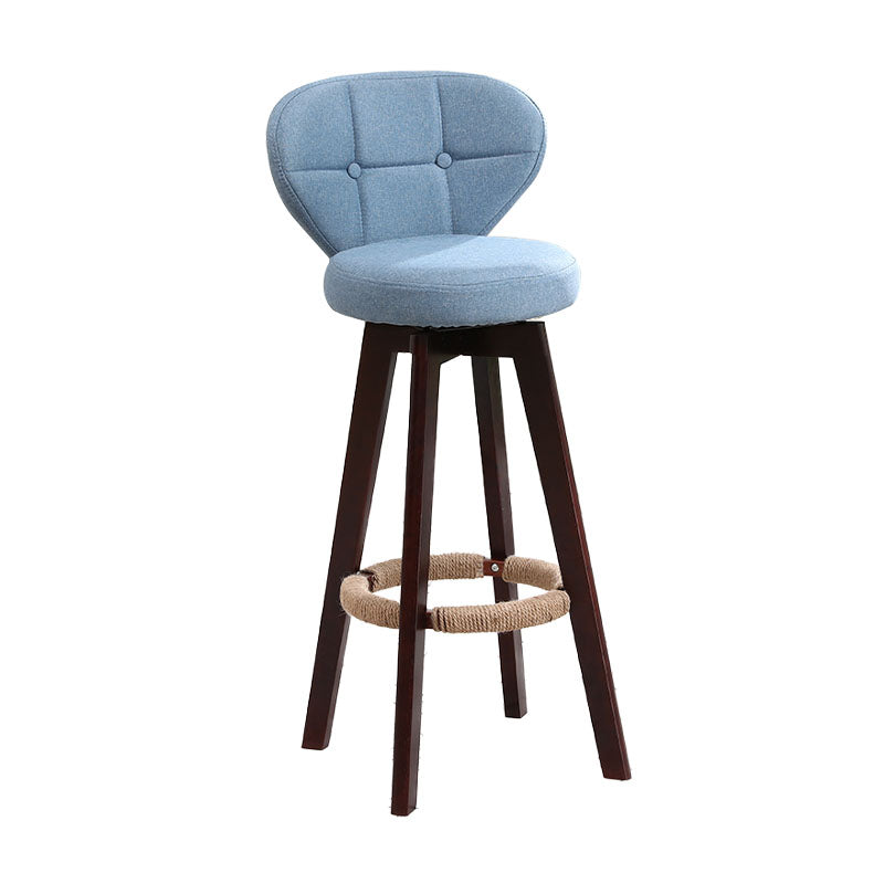 Backorst moderno sgabello da bar in legno con bancone rotabile con cuscino e pedale