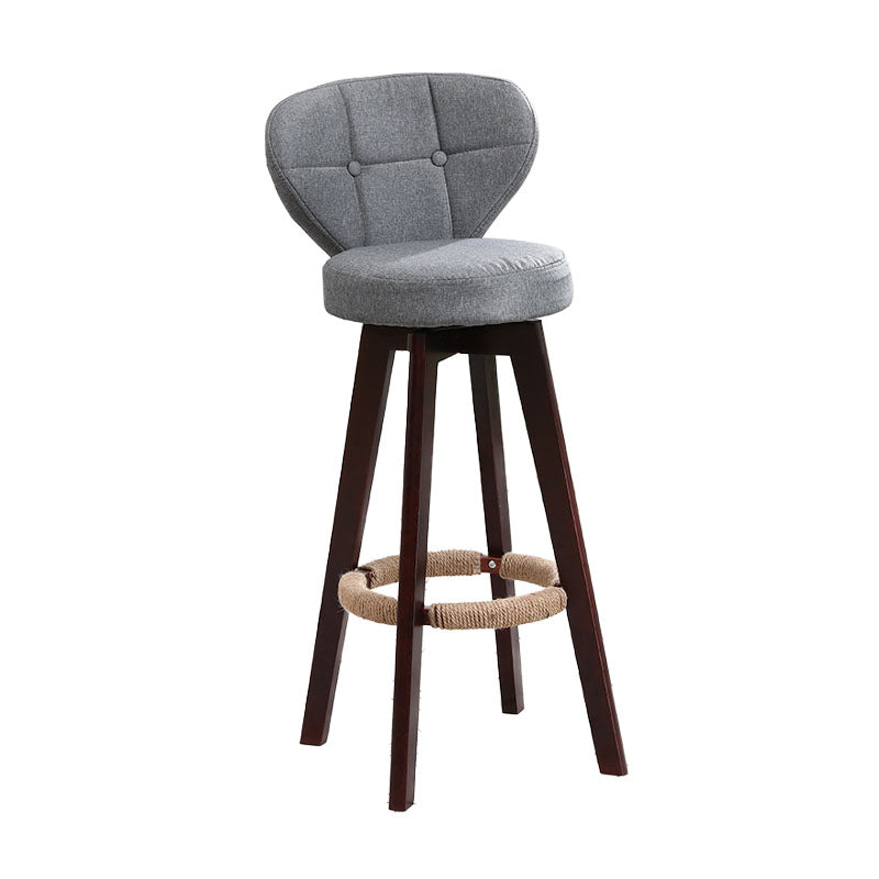 Backorst moderno sgabello da bar in legno con bancone rotabile con cuscino e pedale