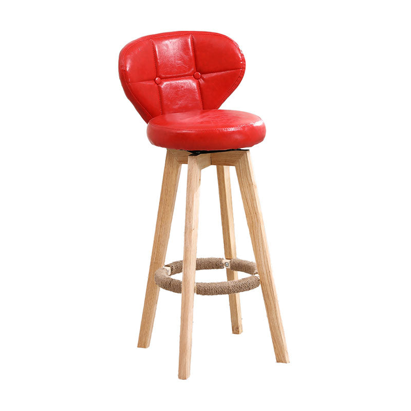 Backorst moderno sgabello da bar in legno con bancone rotabile con cuscino e pedale