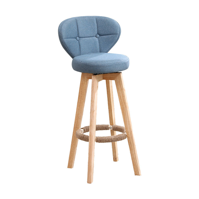Backorst moderno sgabello da bar in legno con bancone rotabile con cuscino e pedale