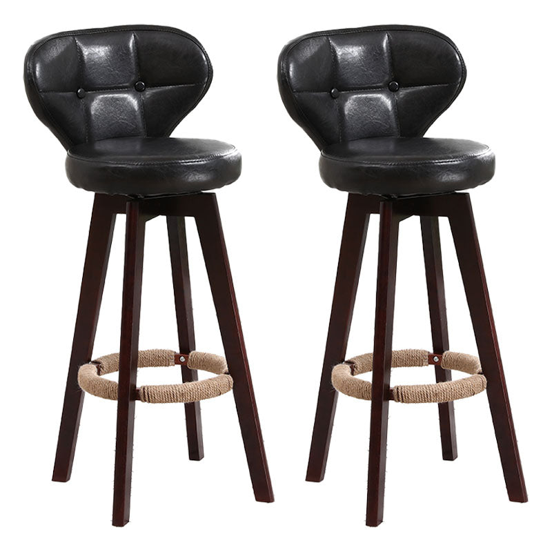 Backorst moderno sgabello da bar in legno con bancone rotabile con cuscino e pedale
