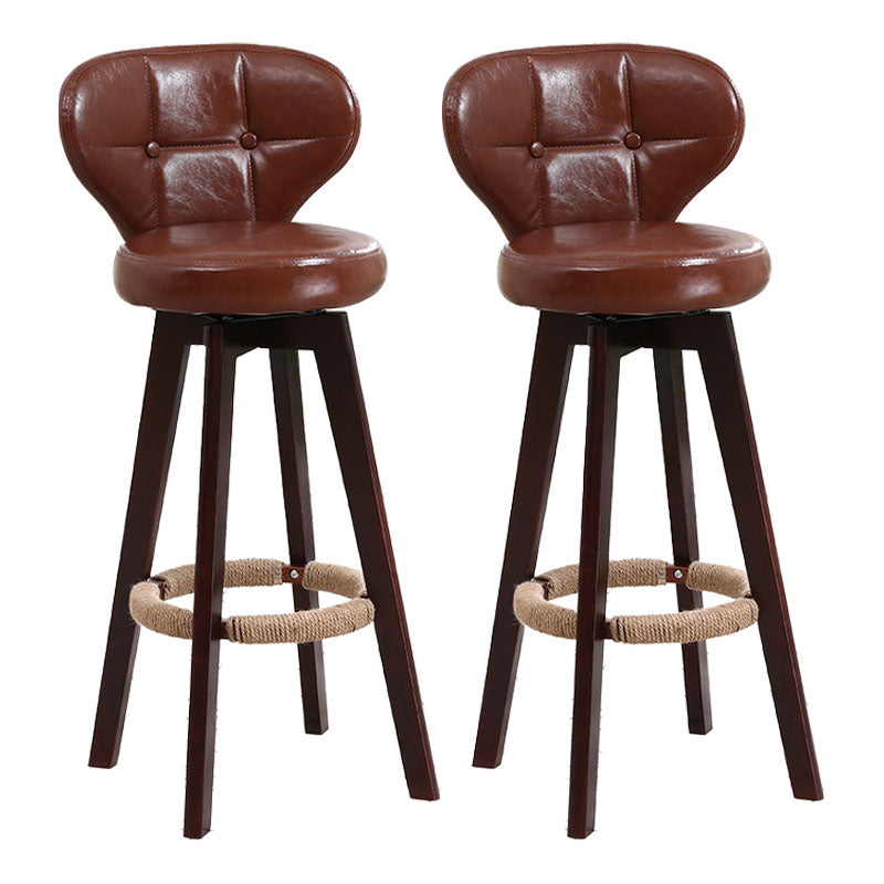 Backorst moderno sgabello da bar in legno con bancone rotabile con cuscino e pedale