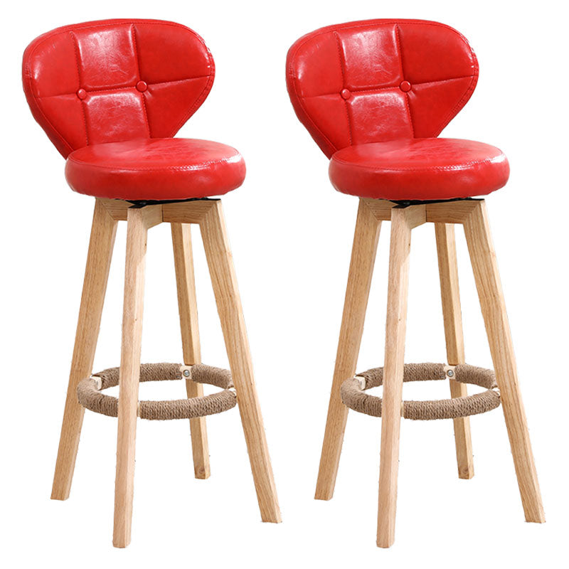 Backorst moderno sgabello da bar in legno con bancone rotabile con cuscino e pedale