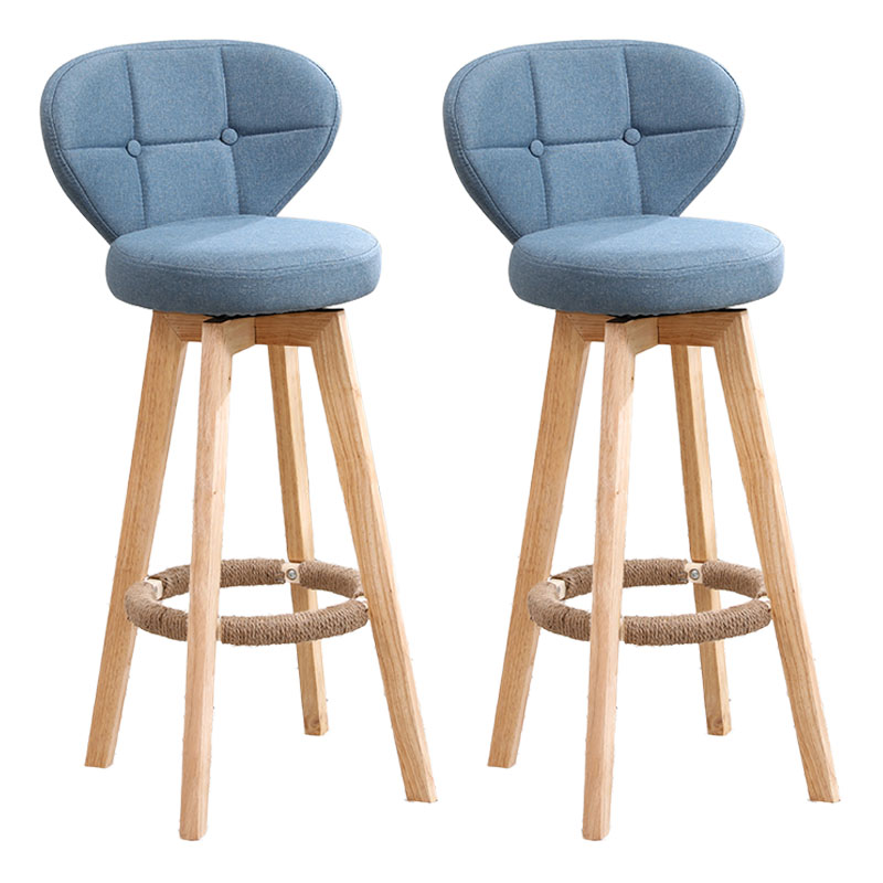 Backorst moderno sgabello da bar in legno con bancone rotabile con cuscino e pedale