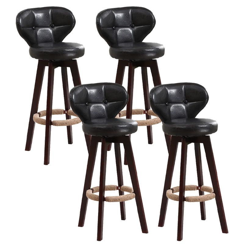 Backorst moderno sgabello da bar in legno con bancone rotabile con cuscino e pedale