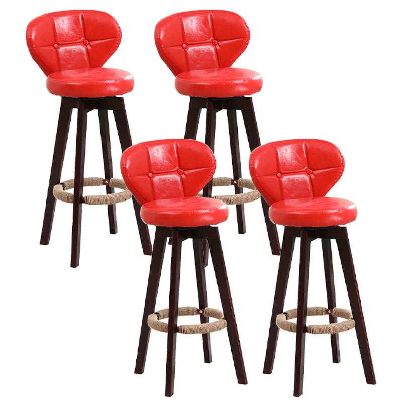Backorst moderno sgabello da bar in legno con bancone rotabile con cuscino e pedale