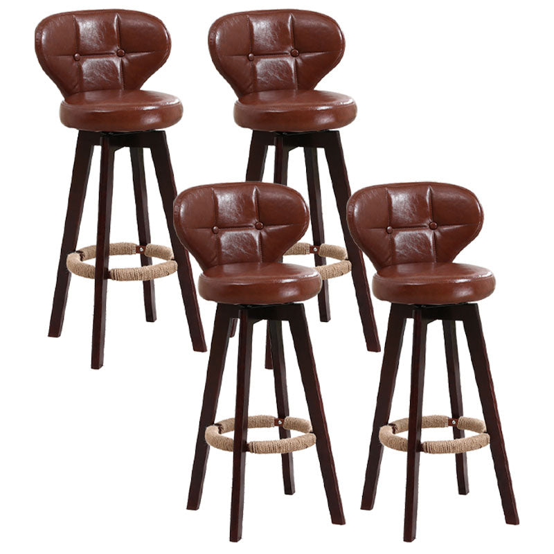Backorst moderno sgabello da bar in legno con bancone rotabile con cuscino e pedale