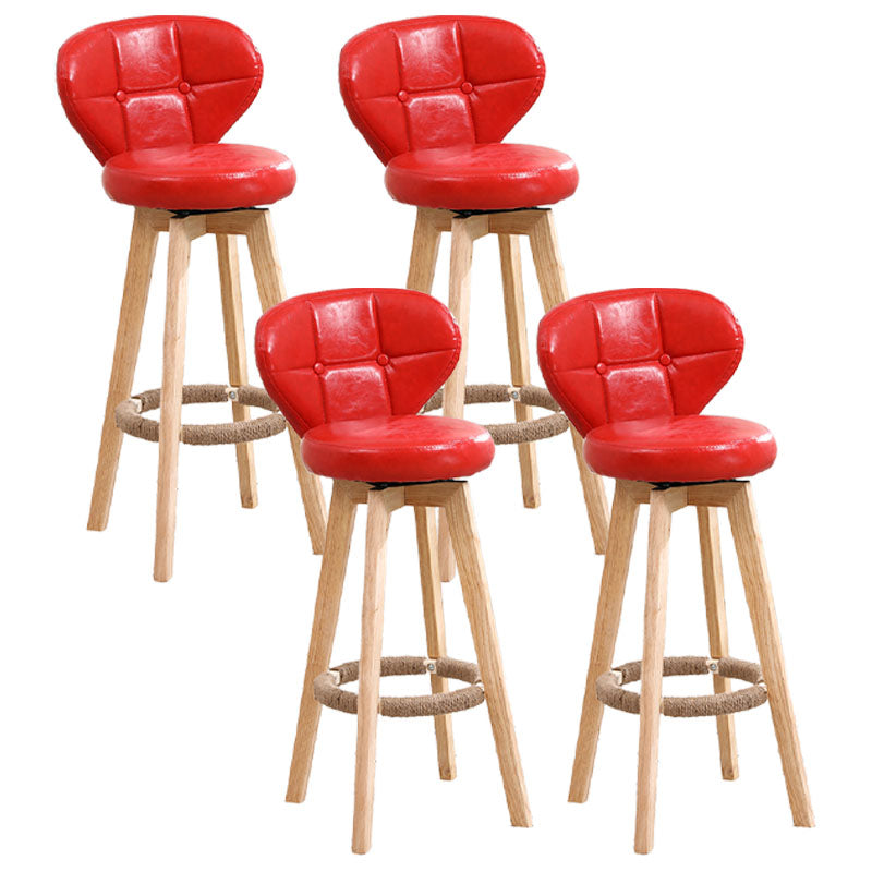 Backorst moderno sgabello da bar in legno con bancone rotabile con cuscino e pedale