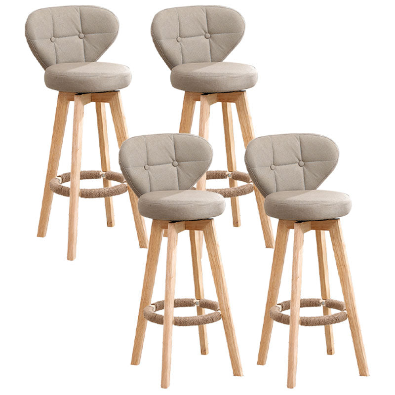 Backorst moderno sgabello da bar in legno con bancone rotabile con cuscino e pedale