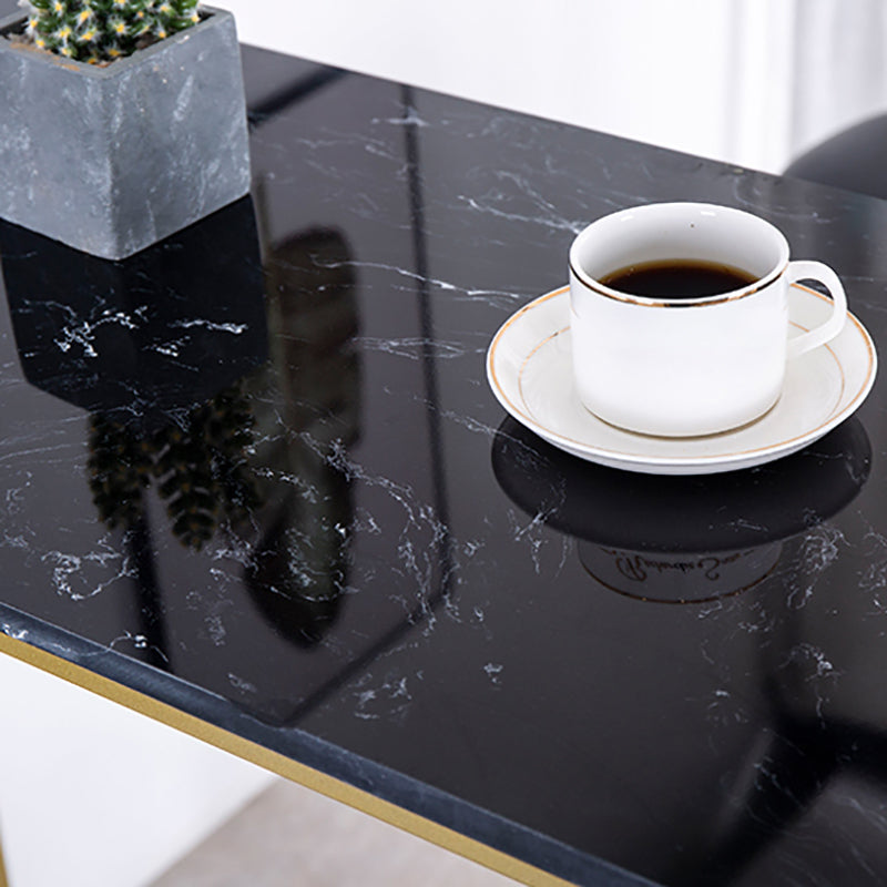 Modern White Marble Table with Rectangle Table Top Sled Table - 42" H