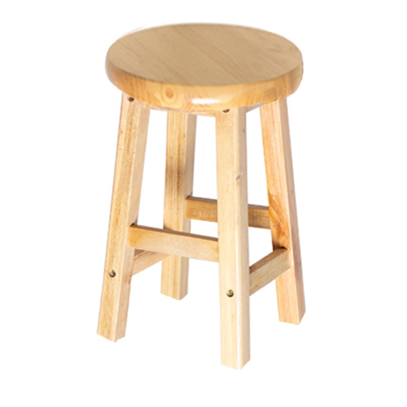 Zeitgenössische Massivholz -Barhocker -Barhocker mit Holzsitz und Fußstütze