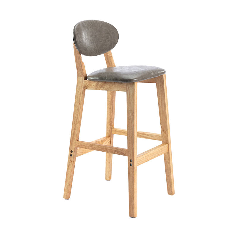 Taburete moderno sin brazos para mostrador, taburete de bar de madera para tienda de postres con cojín y pedal
