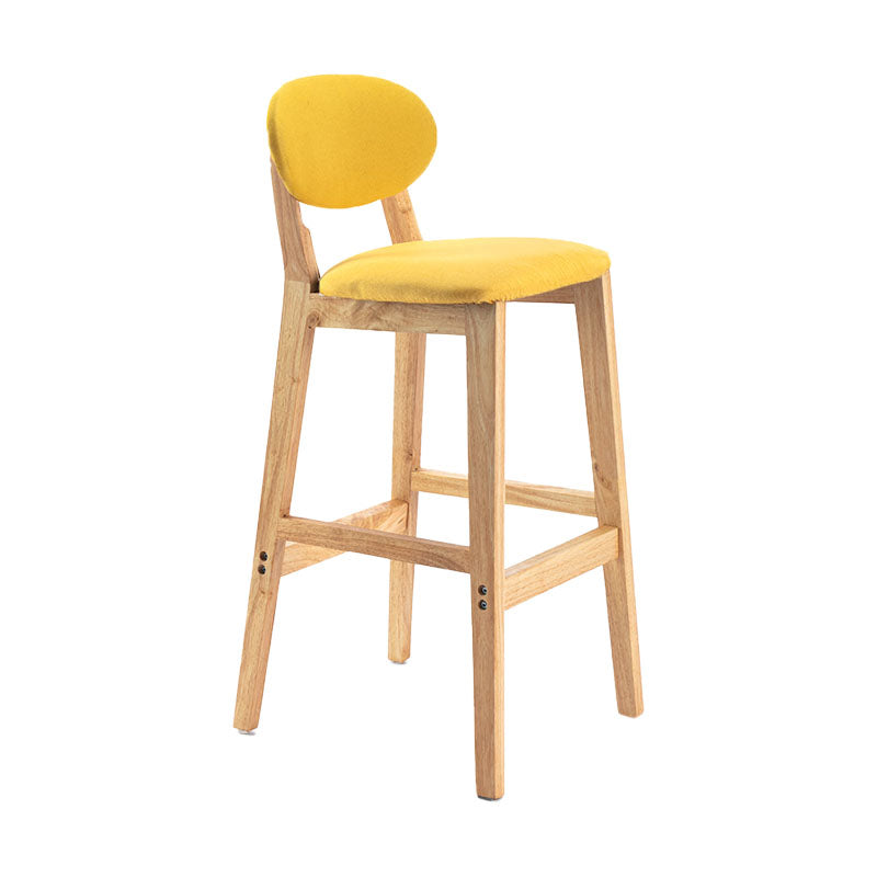 Taburete moderno sin brazos para mostrador, taburete de bar de madera para tienda de postres con cojín y pedal