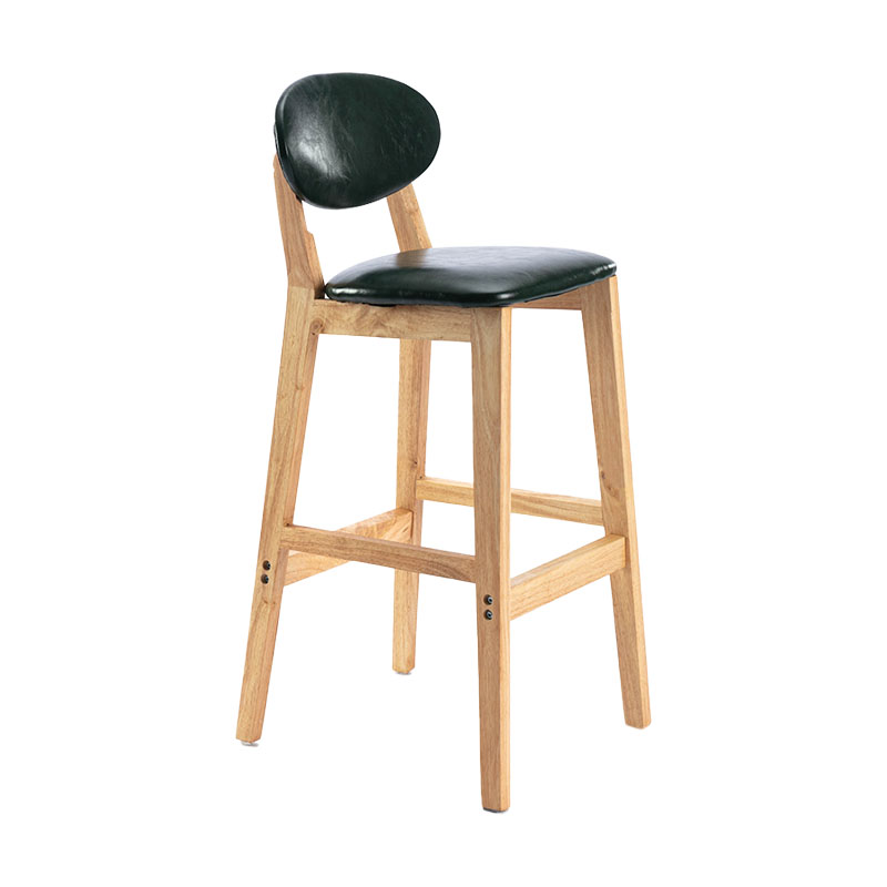 Taburete moderno sin brazos para mostrador, taburete de bar de madera para tienda de postres con cojín y pedal