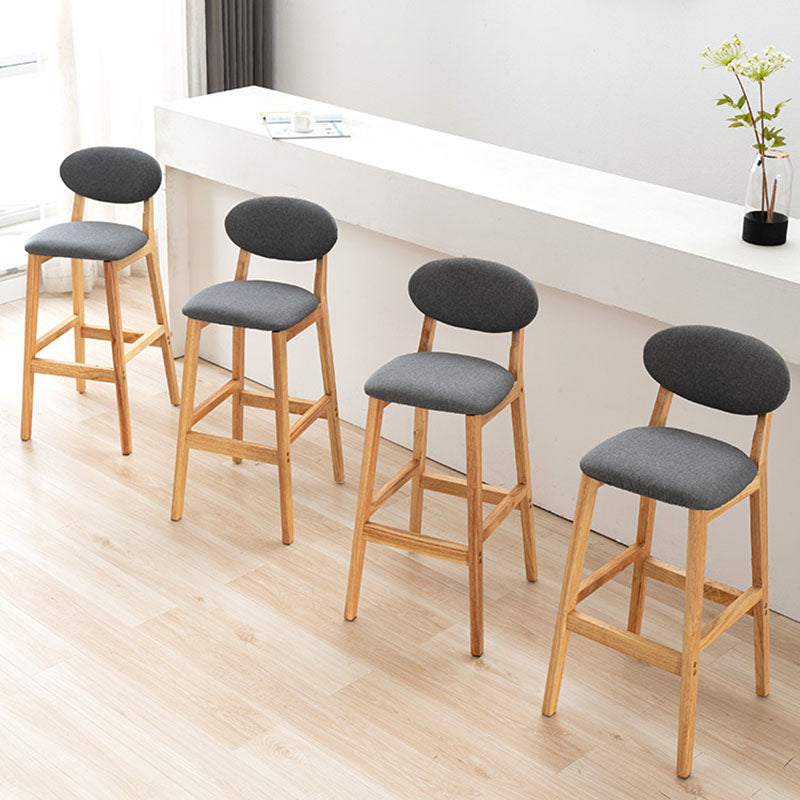 Taburete moderno sin brazos para mostrador, taburete de bar de madera para tienda de postres con cojín y pedal
