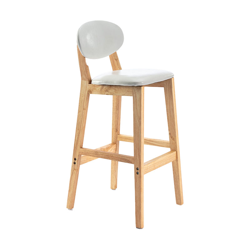 Moderner Tresenhocker ohne Armlehnen, Barhocker aus Holz für den Dessertladen mit Kissen und Pedal