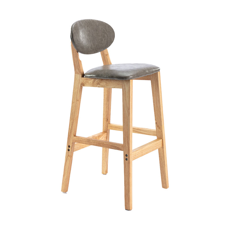 Taburete moderno sin brazos para mostrador, taburete de bar de madera para tienda de postres con cojín y pedal