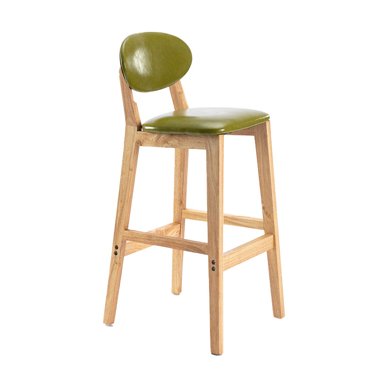 Taburete moderno sin brazos para mostrador, taburete de bar de madera para tienda de postres con cojín y pedal