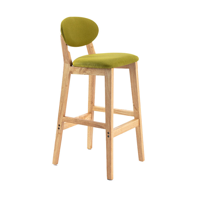 Taburete moderno sin brazos para mostrador, taburete de bar de madera para tienda de postres con cojín y pedal