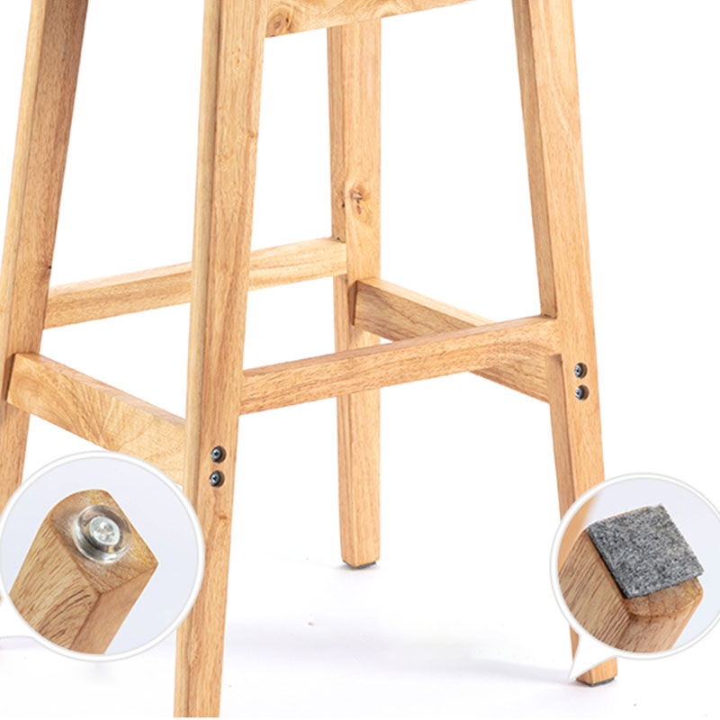 Taburete moderno sin brazos para mostrador, taburete de bar de madera para tienda de postres con cojín y pedal
