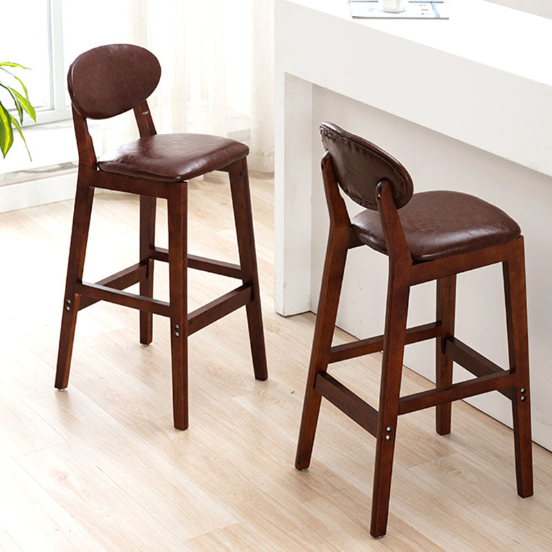 Taburete moderno sin brazos para mostrador, taburete de bar de madera para tienda de postres con cojín y pedal