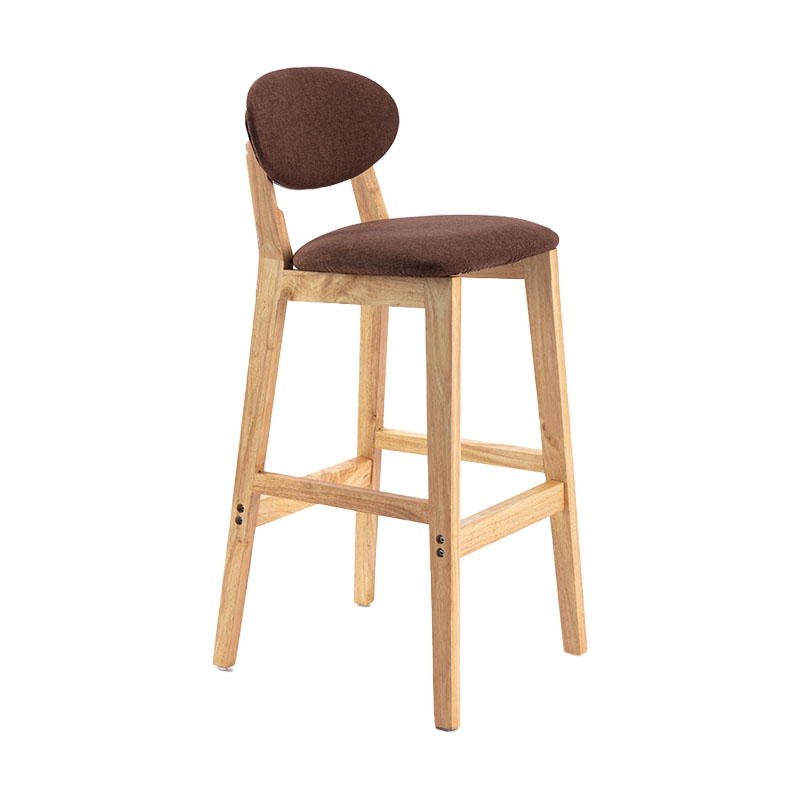Moderner Tresenhocker ohne Armlehnen, Barhocker aus Holz für den Dessertladen mit Kissen und Pedal