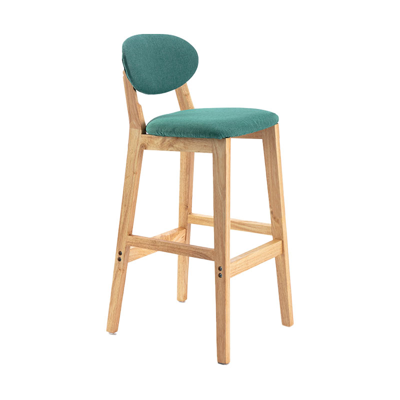 Taburete moderno sin brazos para mostrador, taburete de bar de madera para tienda de postres con cojín y pedal