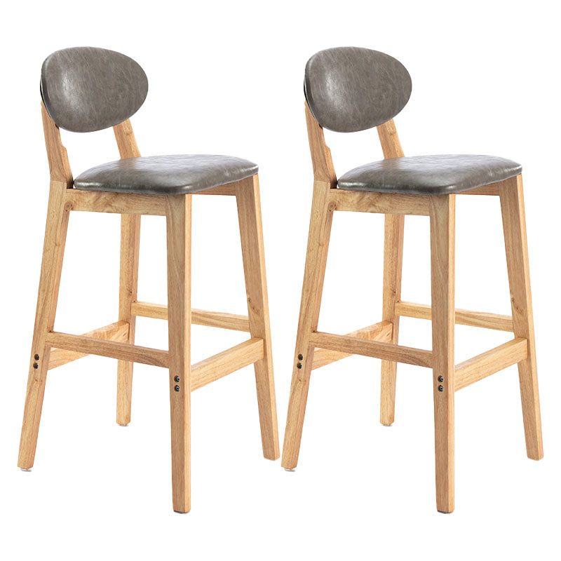 Taburete moderno sin brazos para mostrador, taburete de bar de madera para tienda de postres con cojín y pedal