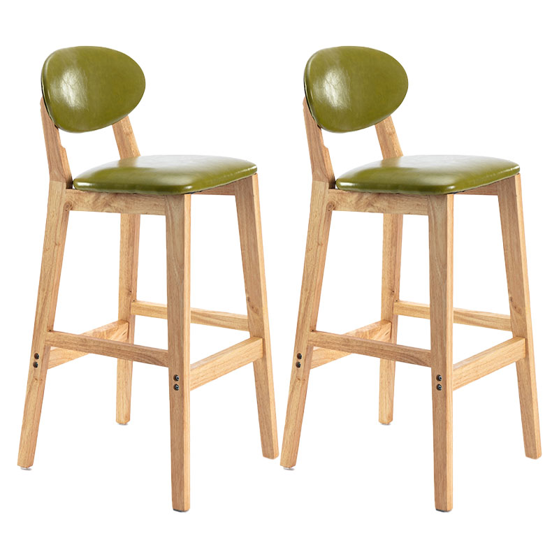 Taburete moderno sin brazos para mostrador, taburete de bar de madera para tienda de postres con cojín y pedal