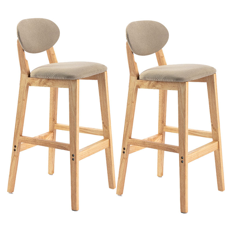 Taburete moderno sin brazos para mostrador, taburete de bar de madera para tienda de postres con cojín y pedal