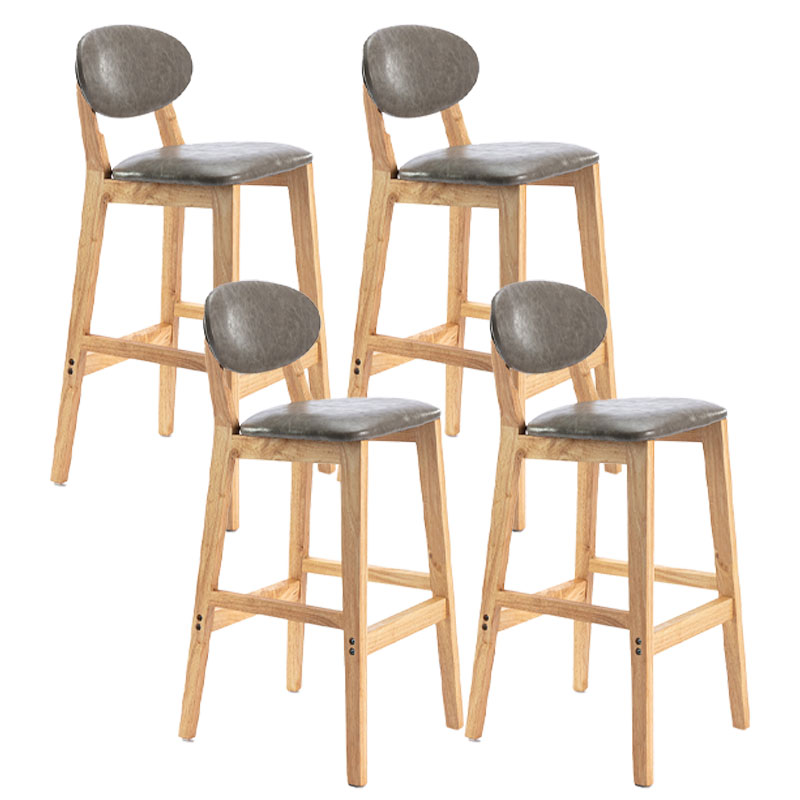 Taburete moderno sin brazos para mostrador, taburete de bar de madera para tienda de postres con cojín y pedal