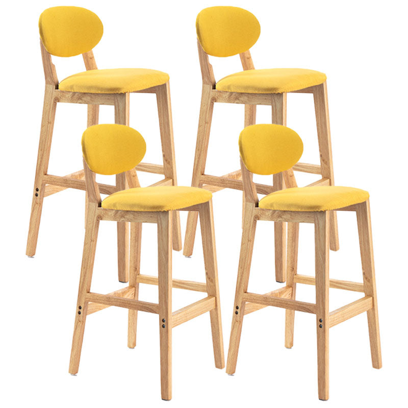 Taburete moderno sin brazos para mostrador, taburete de bar de madera para tienda de postres con cojín y pedal