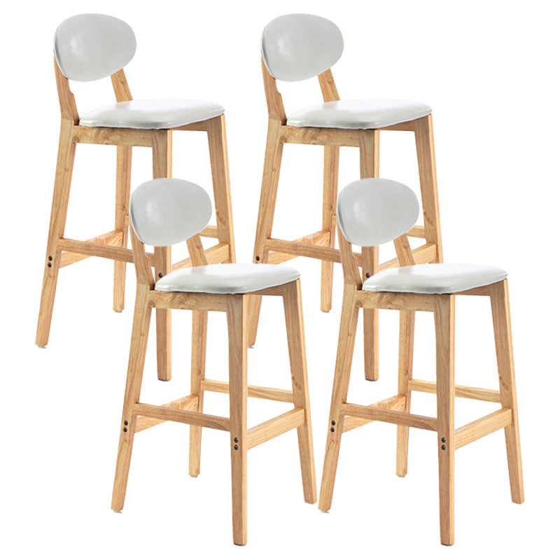 Taburete moderno sin brazos para mostrador, taburete de bar de madera para tienda de postres con cojín y pedal