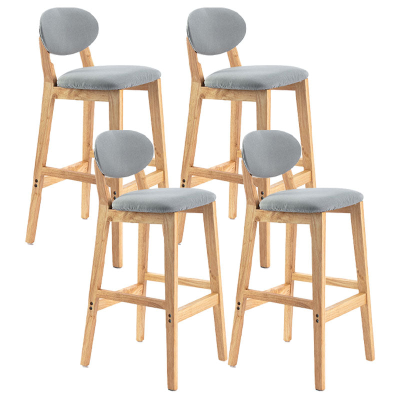 Taburete moderno sin brazos para mostrador, taburete de bar de madera para tienda de postres con cojín y pedal
