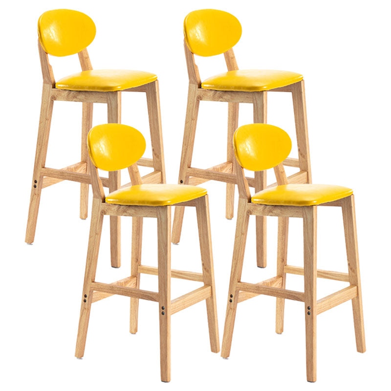 Taburete moderno sin brazos para mostrador, taburete de bar de madera para tienda de postres con cojín y pedal