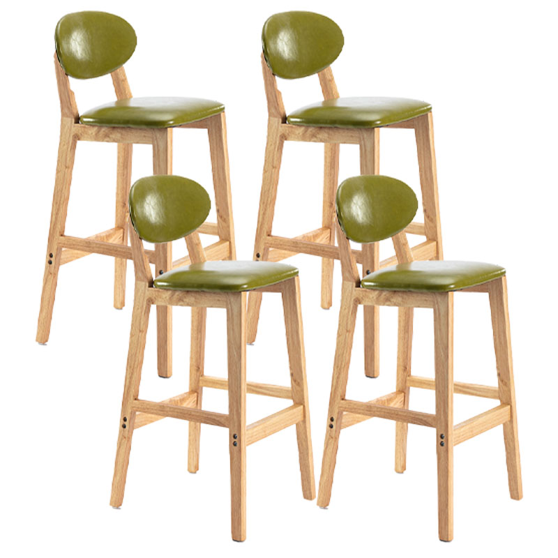 Taburete moderno sin brazos para mostrador, taburete de bar de madera para tienda de postres con cojín y pedal