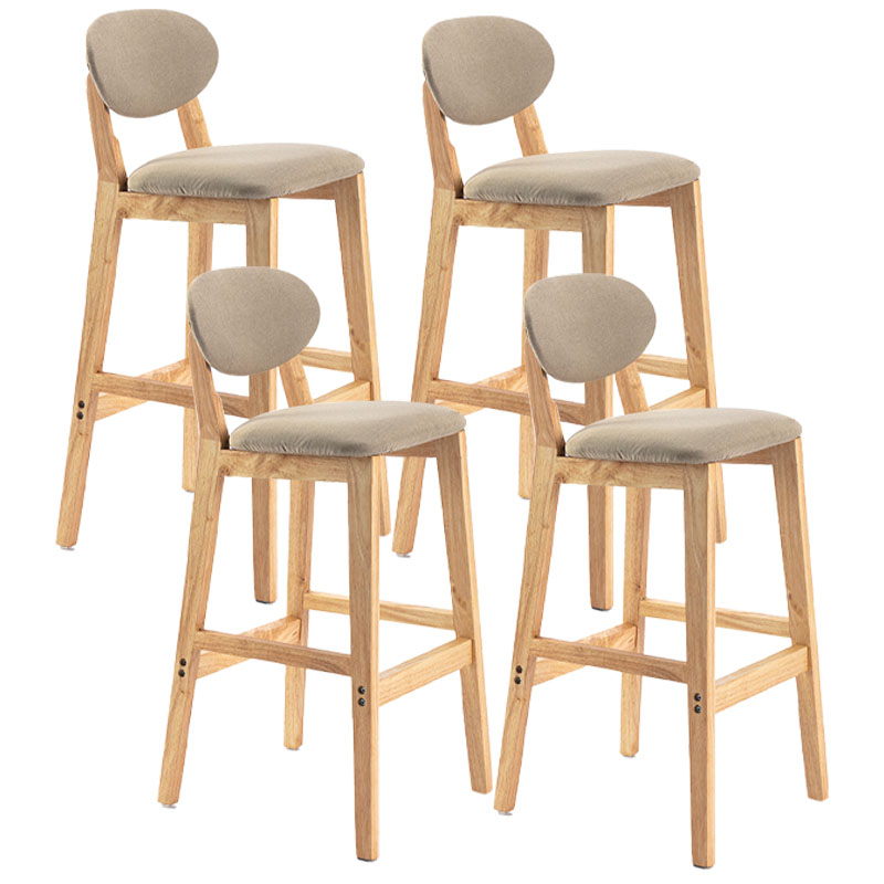 Taburete moderno sin brazos para mostrador, taburete de bar de madera para tienda de postres con cojín y pedal
