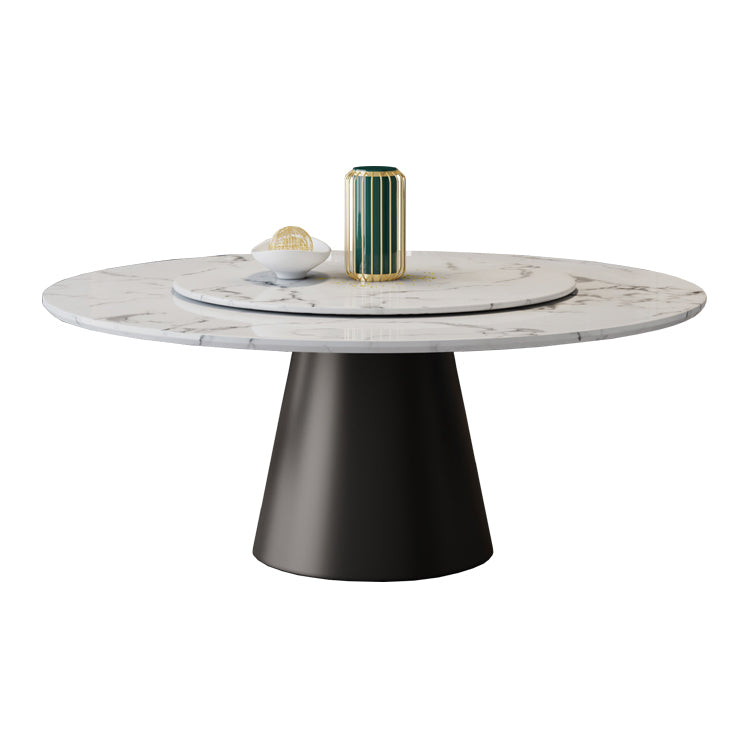 Mesa redonda de comedor moderno mesa de comedor de pedestal con placa giratoria