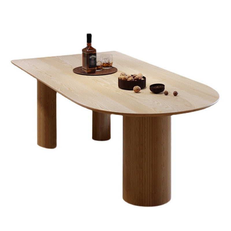 Mesa de comedor contemporánea de madera sólida Tapa de madera de pino de pino para el hogar