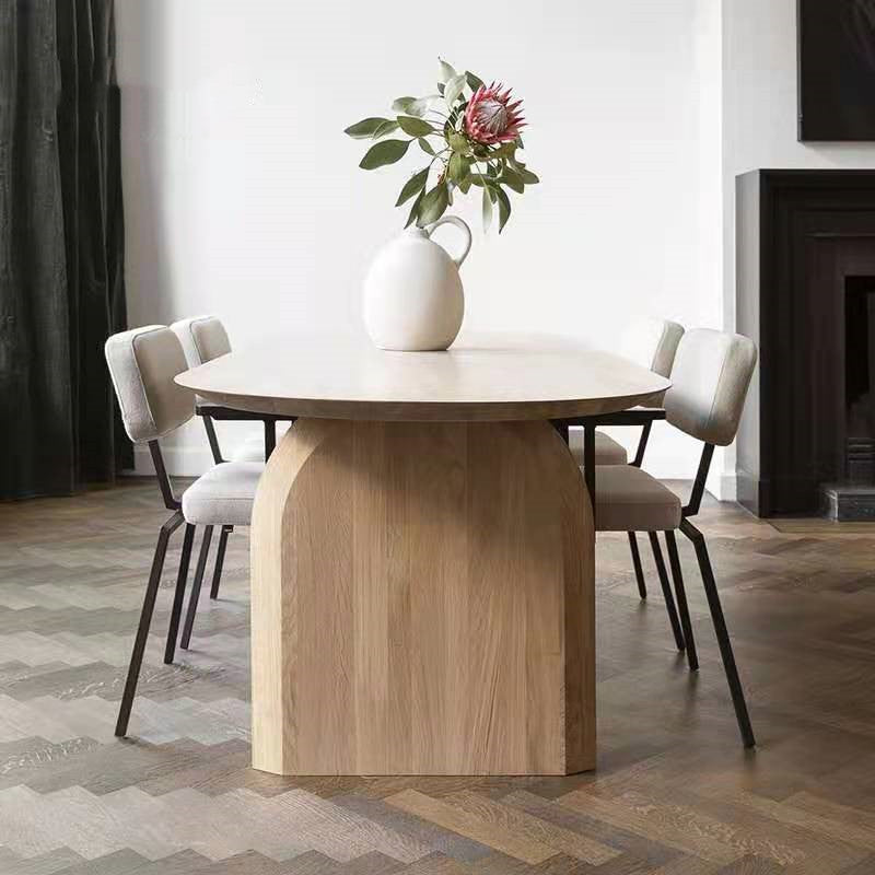 Simplicity Double Pedestal Table Oval Solid Pinewood Dining Table