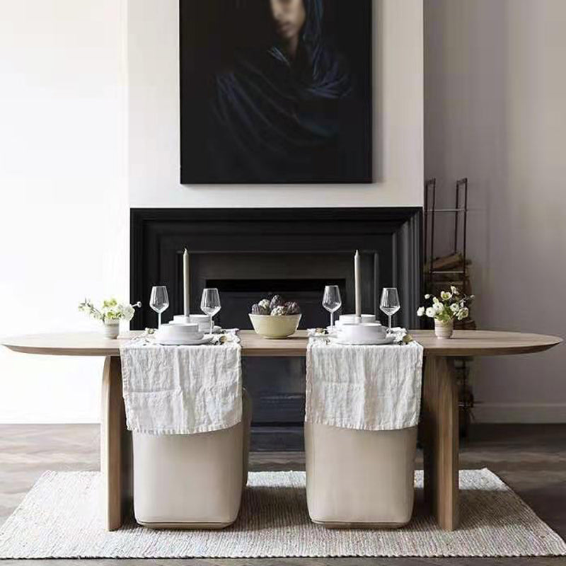 Simplicity Double Pedestal Table Oval Solid Pinewood Dining Table