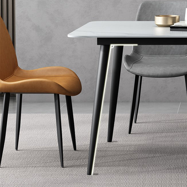 Stone Dining Room Collection Industrial Style Rectangle 4 Legs Dining Table
