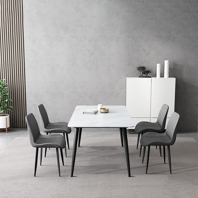 Stone Dining Room Collection Industrial Style Rectangle 4 Legs Dining Table
