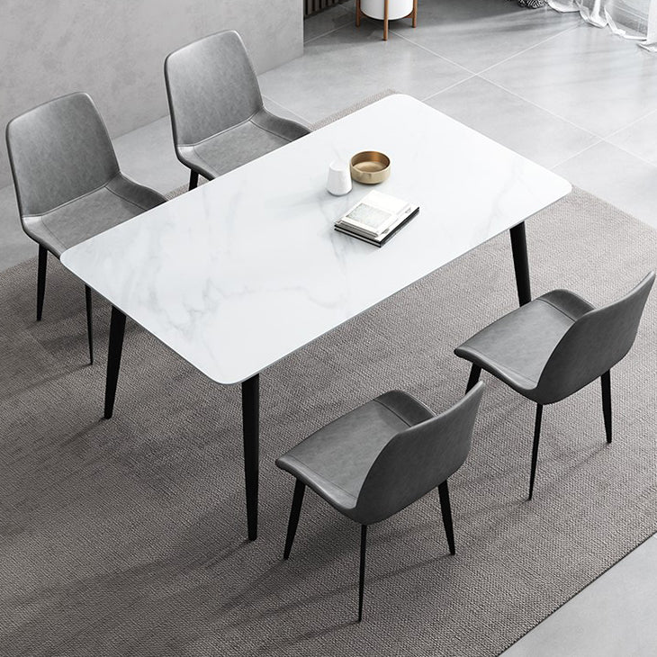 Stone Dining Room Collection Industrial Style Rectangle 4 Legs Dining Table